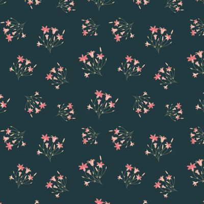 seamless pattern of flowers bells