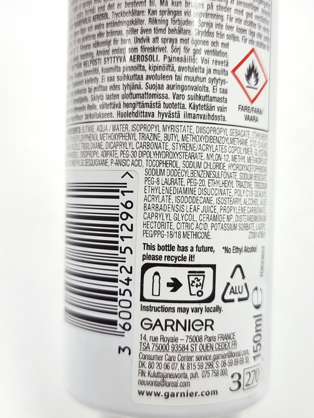 Солнцезащитный спрей Garnier Ambre Solaire Sensitive Advanced SPF 50+ для чувствительной кожи 150 мл (Из Финляндии)