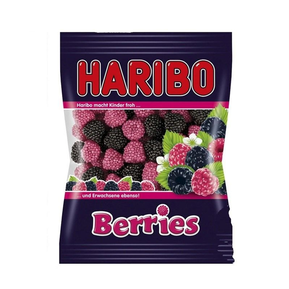 Мармелад ягодный Haribo жевательный ягоды, со вкусом спелой малины и сладкой ежевики 175 г (Германия)