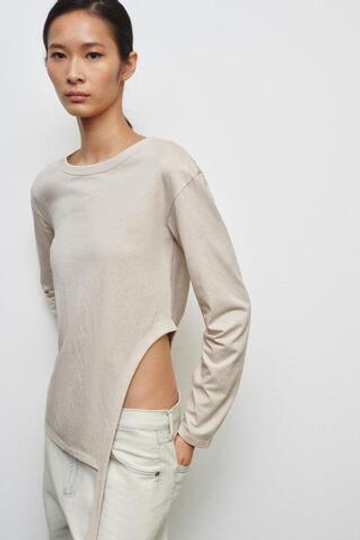 ZARA ФУТБОЛКА АСИММЕТРИЧНОГО КРОЯ В СТИЛЕ РУСТИК, ЛИНЯЛЫЙ РОЗОВЫЙ