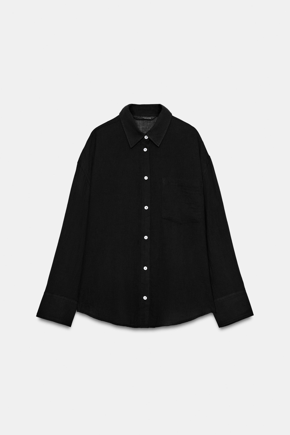 РУБАШКА ОВЕРСАЙЗ ИЗ ШИФОНА В ПОЛОСКУ С КАРМАНОМ — ZARA