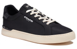 COACH Leather Low top Stylish Skateboarding Shoes Men"s Black