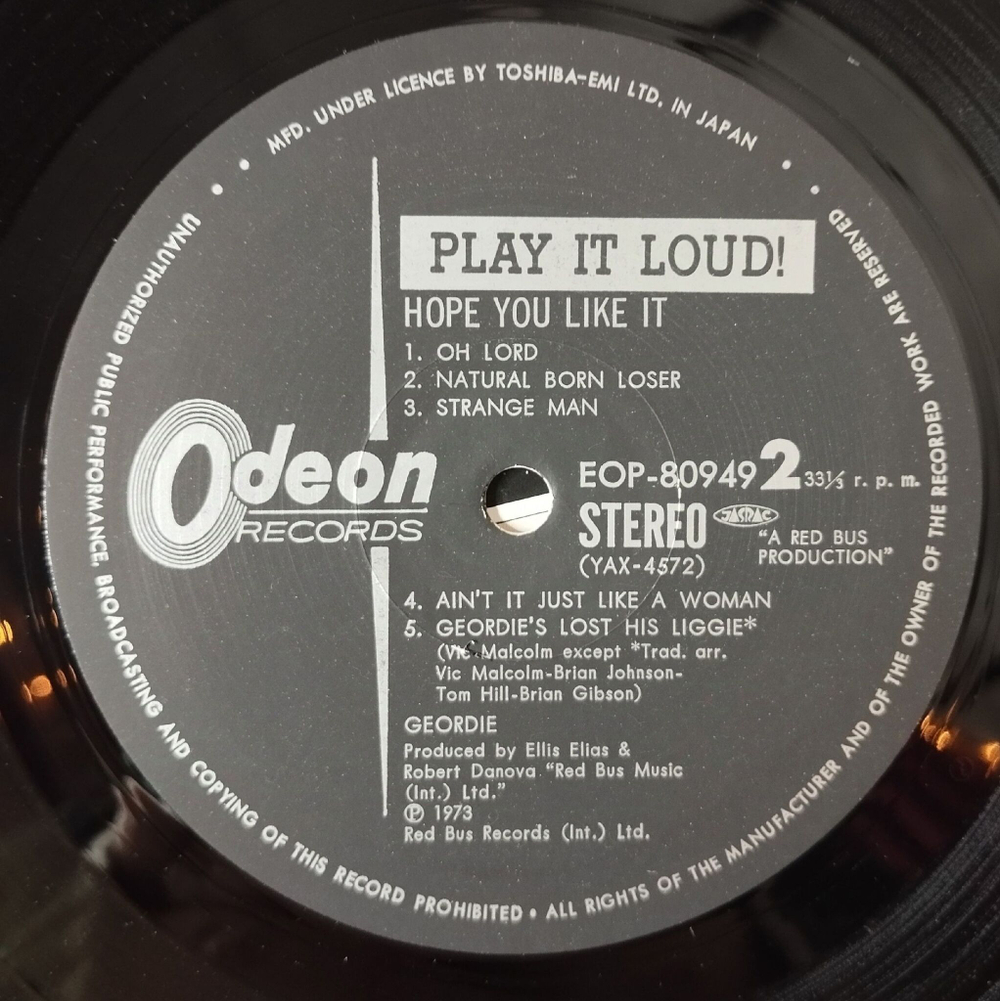 Винтажная виниловая пластинка LP Geordie Hope You Like It (Japan 1973) (Obi) Give You Till Monday