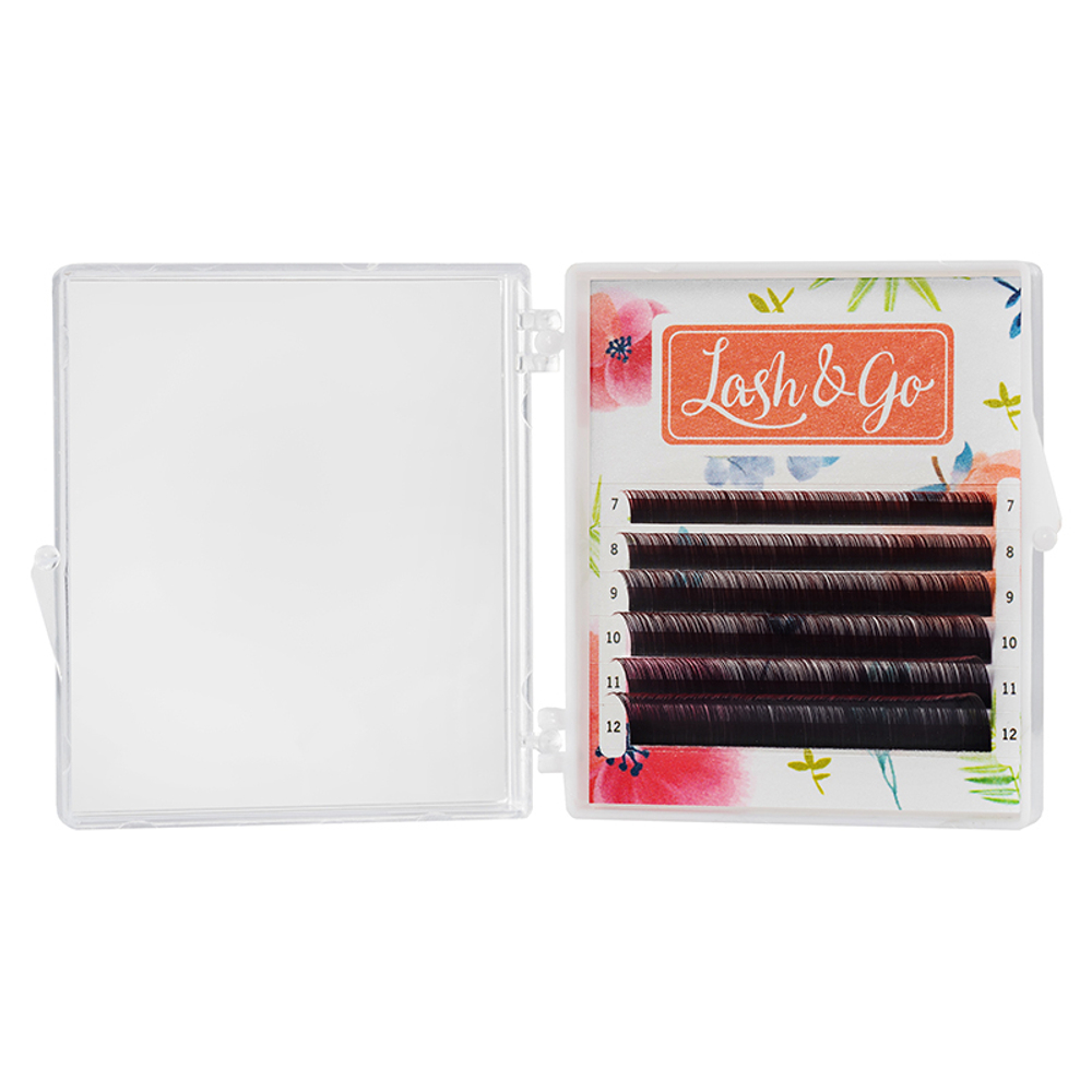 Красные Омбре ресницы Lash&Go MINI MIX - 6 линий