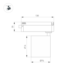 Светильник LGD-DYKE-2TR-R75-16W Day4000 (BK, 20 deg, 230V) (Arlight, IP20 Металл, 5 лет) 052141