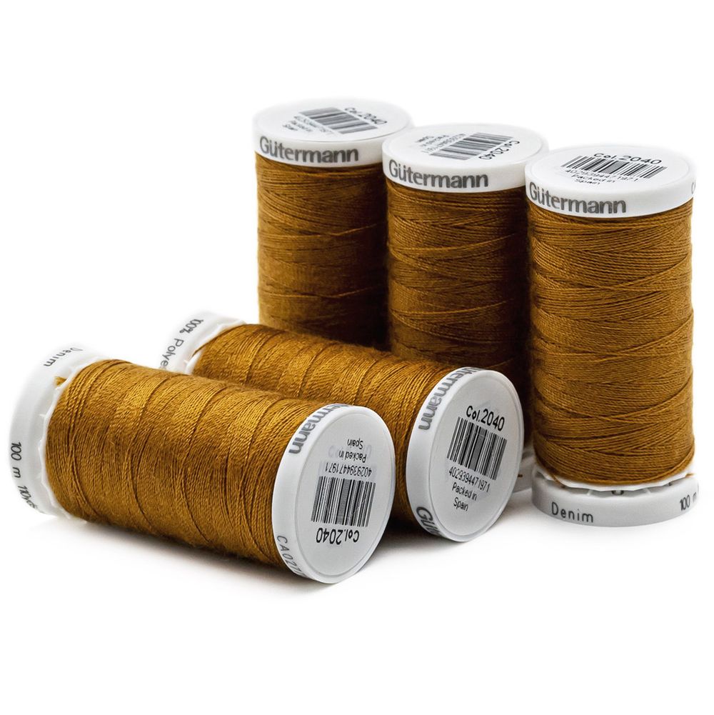 Нитки для джинсовых тканей Gutermann Denim 50 (100 метров), 5 кат. | 2040 рыжий