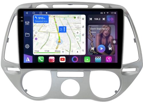 Магнитола для Hyundai i20 2009-2012 (кондиционер) - FarCar S500-TS10 монитор 9.5" QLED на Android 14, Быстрая, CarPlay, 4G SIM-слот