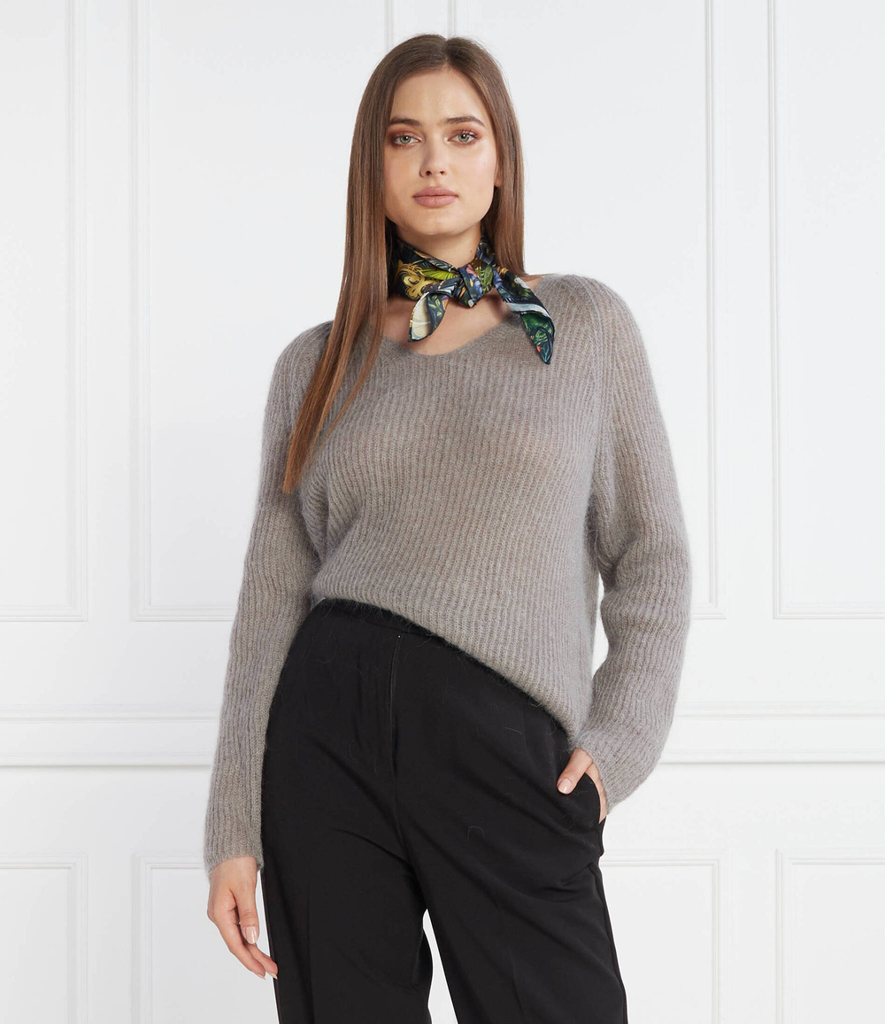 Хлопковый свитер Max Mara Leisure - серый(336608366)