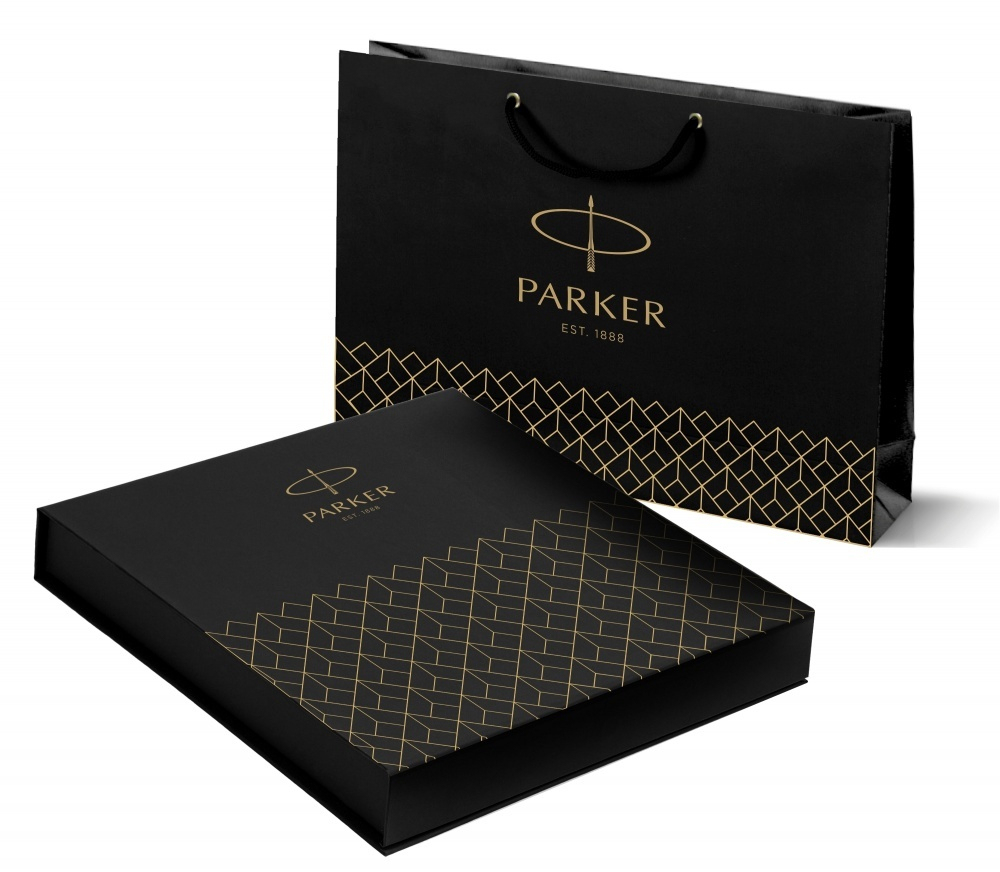 Подарочный набор: Jotter XL SE20 Monochrome в подарочной упаковке, цвет: Gold, стержень Mblue и Ежедневник недатированный, черный.
