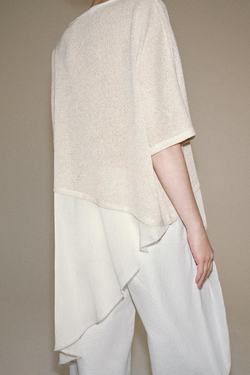 ZARA КОМБИНИРОВАННЫЙ ТОП, ПЕСОЧНЫЙ