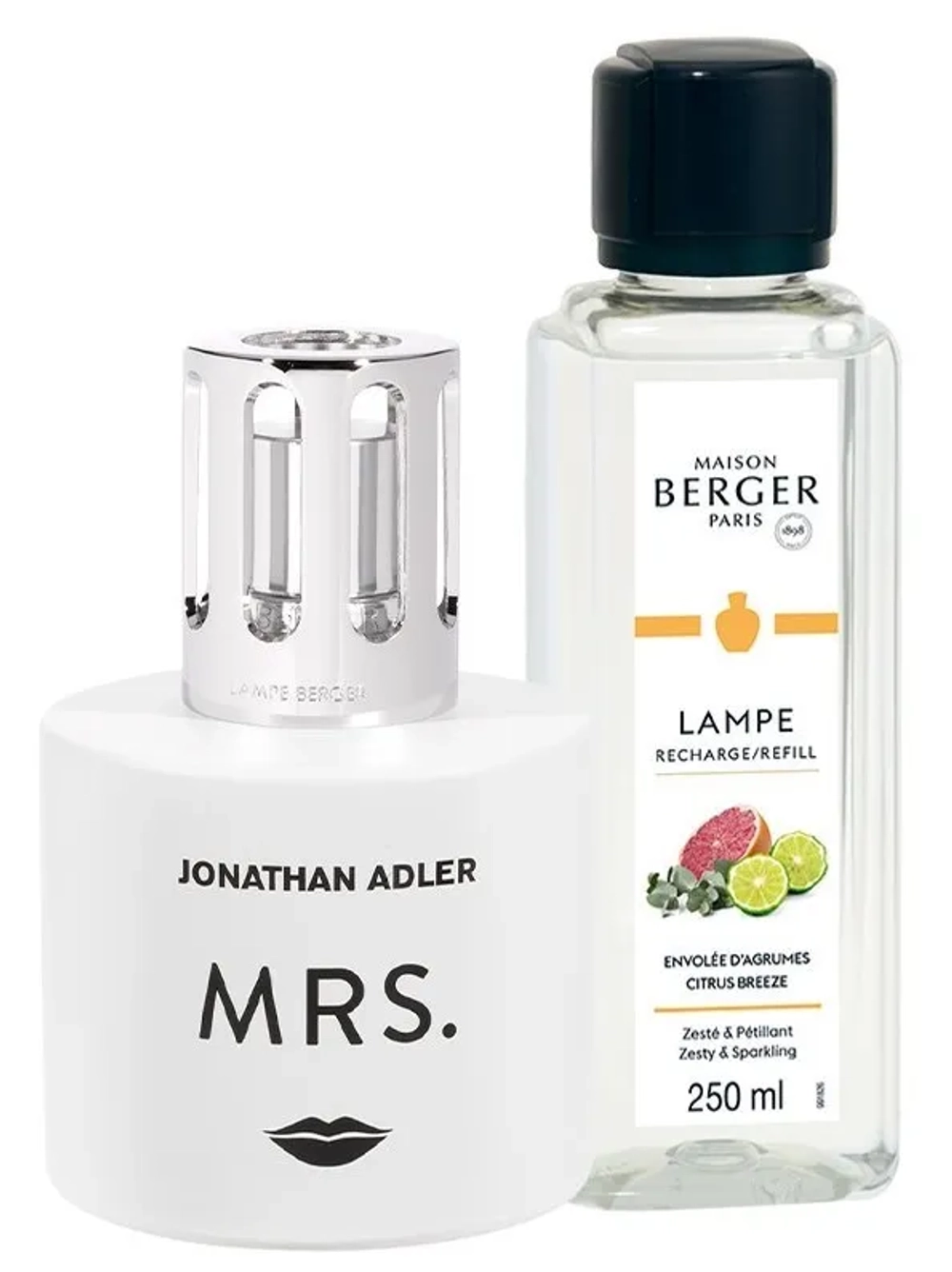 Maison Berger Paris Набор ароматической лампы J. Adler Mrs + ароматическое масло Цитрусовая свежесть 250 мл. 4728