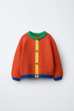 ZARA - FRUIT OF THE LOOM™ ТРИКОТАЖНЫЙ КАРДИГАН, КРАСНЫЙ