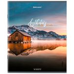 Тетрадь А5, 96 л., BRAUBERG, скоба, клетка, глянцевая ламинация, "Nature", 404427, 1шт