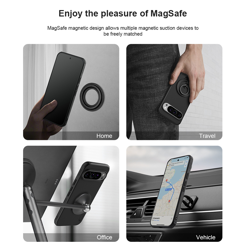 Чехол от Nillkin c поддержкой зарядки MagSafe для Google Pixel 9 и 9 Pro, серия Super Frosted Shield Pro Magnetic Case
