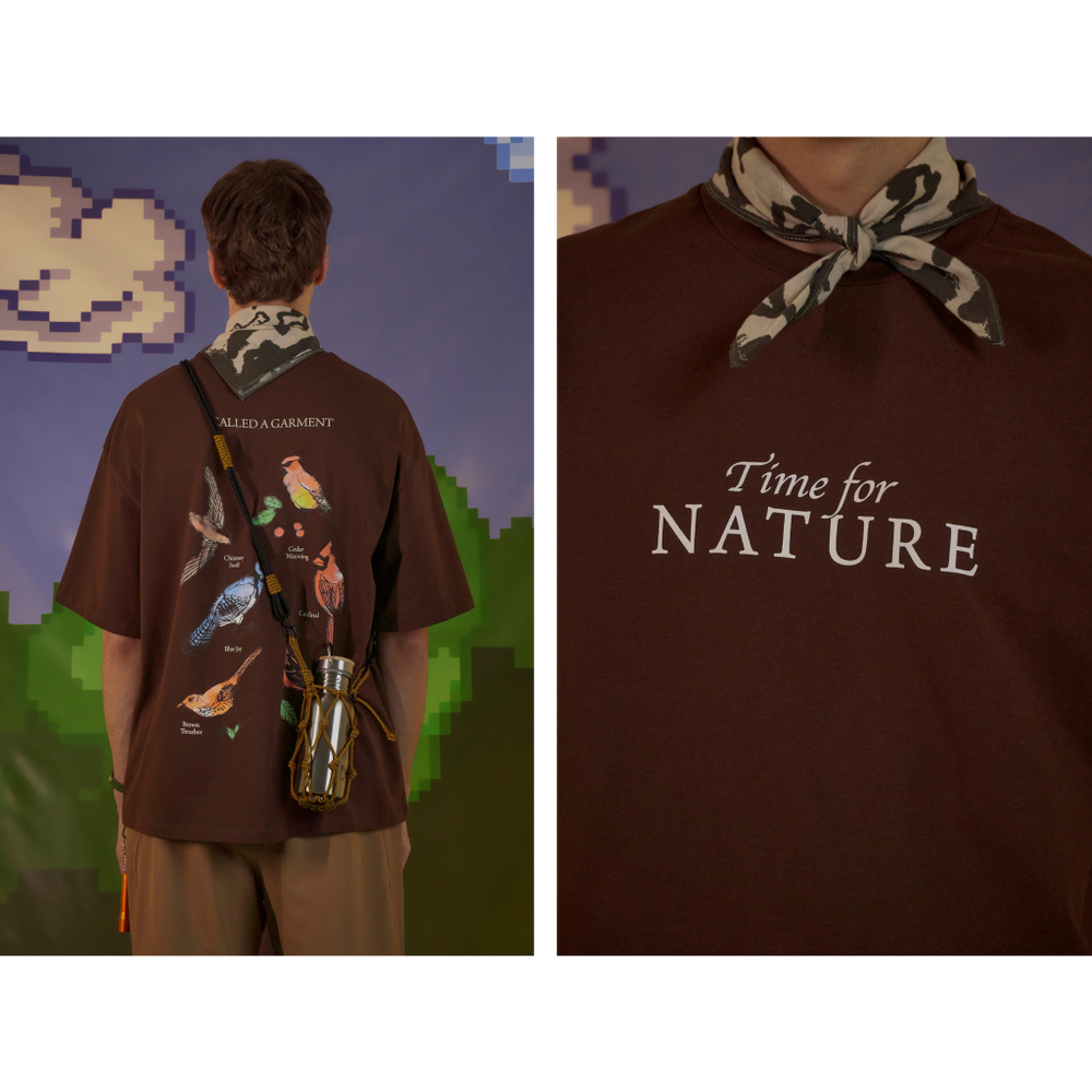 Футболка Called a Garment Birds "Brown"