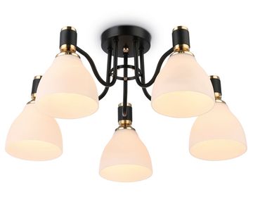 Светильник потолочный 5*Е27 TR303307/5 BK/GD/FR чёрный/золото/белый матовый Traditional Modern Ambrella