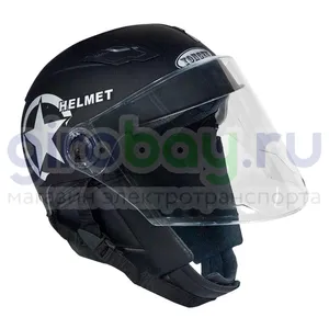 Шлем открытый Helmet NEW (Черный) фото №1