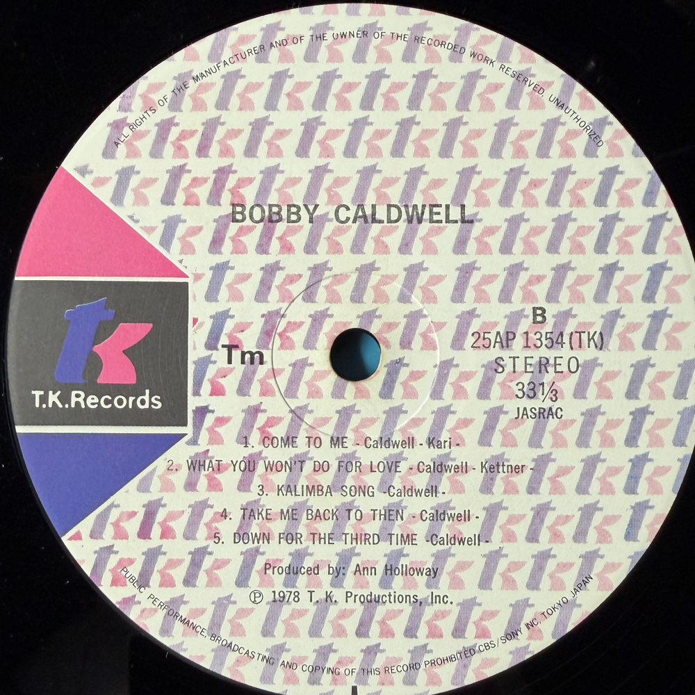 Bobby Caldwell ‎– Bobby Caldwell (Япония 1978г.)