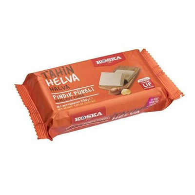 Tahin Halva HAZELNUT PUREE, KOSKA (Кунжутная халва С ПЮРЕ ИЗ ФУНДУКА), 200 г (Турция)