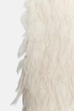 ZARA ЮБКА С ПЕРЬЯМИ — ZW COLLECTION LIMITED EDITION, ЭКРЮ