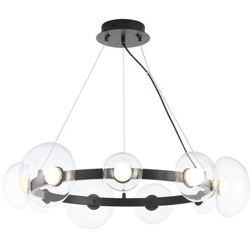 Подвесная светодиодная люстра Bosque SP9 Black/Transparent чёрный Crystal Lux