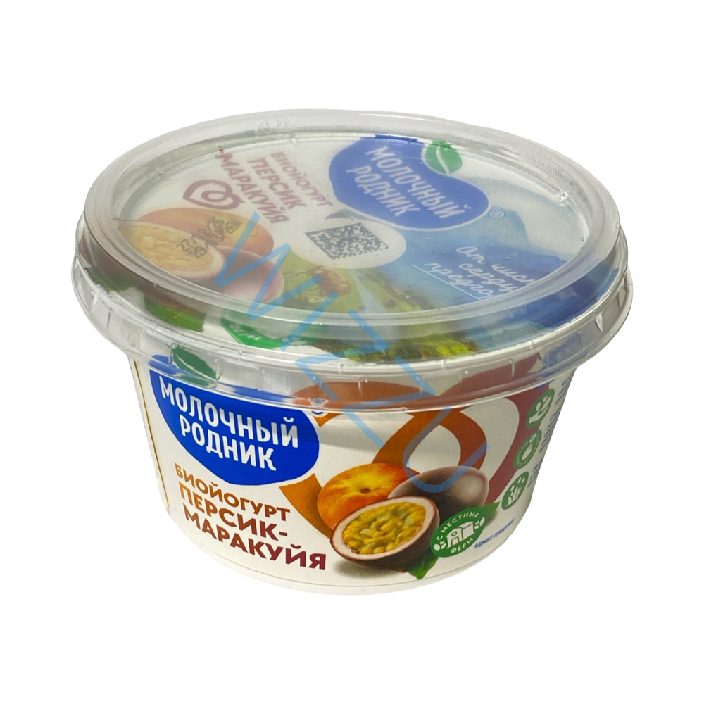 Биойогурт Молочный Родник Персик и маракуйя 180г