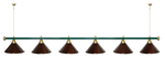 Лампа STARTBILLIARDS 6 пл. (плафоны зеленые,штанга золотая,фурнитура золото)