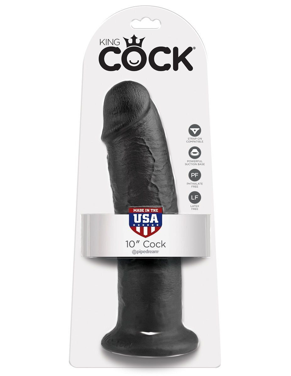 Чёрный фаллос-гигант 10 Cock - 25,4 см. (Цвет: черный)