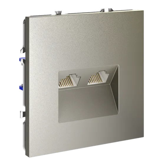 Розетка компьютерная двойная RJ45+RJ45 кат.6 Voltum S70 Шелк VLS060204