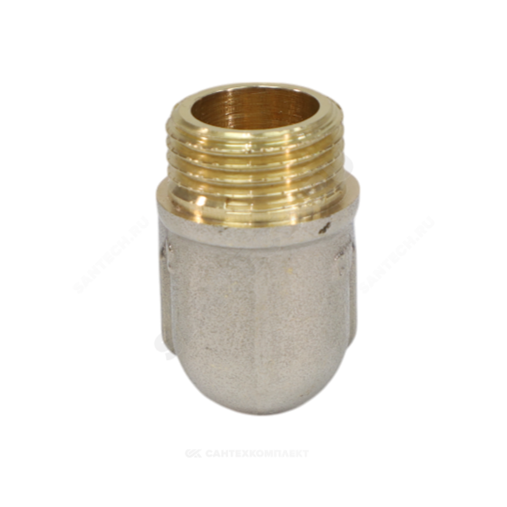 Угольник латунь никель реборда Ду 15 (1/2") ВР/НР 9006 ГОСТ 32585-2013 Aquasfera 9006-01