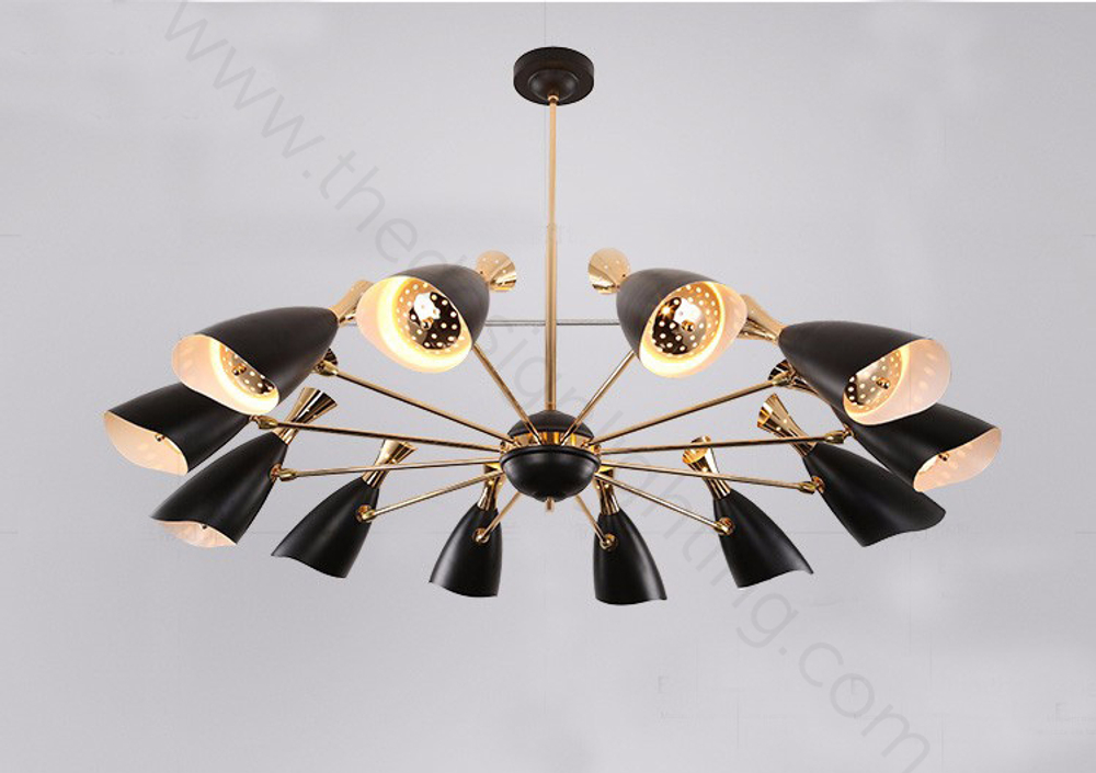 Ceiling design lamp  Duke by Delightfull (10 lampshades,  Black)
