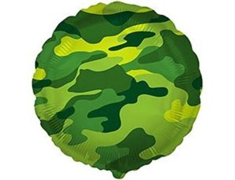 Шар 45см с гелием на грузе круг военный