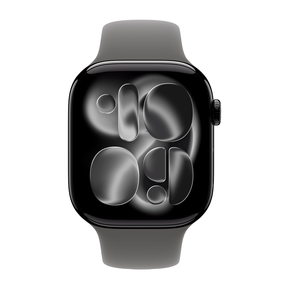 Умные часы Apple Watch Series 11 GPS, 46mm, Jet Black Aluminium Case with Stone Gray Sport Band, S/M
