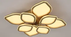 Люстра потолочная светодиодная Rilon 9331/4+4S CHAMPAGNE GOLD, 240 Вт, золотая и шампань