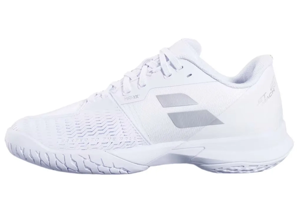 Женские теннисные кроссовки Babolat Jet Mach 4 All Court - white/silver