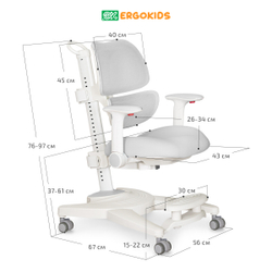 Комплект стол Montreal 2 + кресло Ergokids Space Air серый