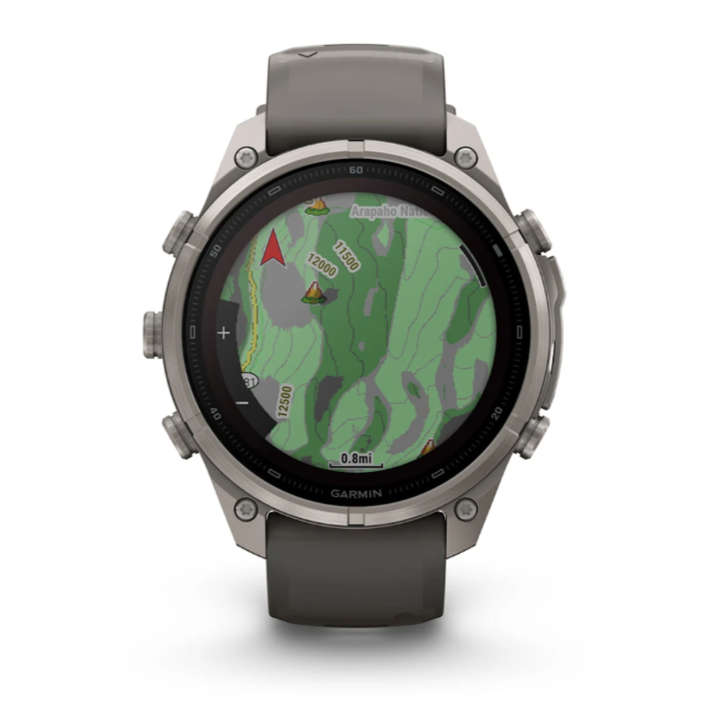 Garmin Fenix 9 PRO INREACH, 47 мм, SOLAR, Sapphire Titanium with Pebble Gray/Silver Gray Silicone Band