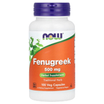 NOW Foods, пажитник, 500 мг, 100 растительных капсул