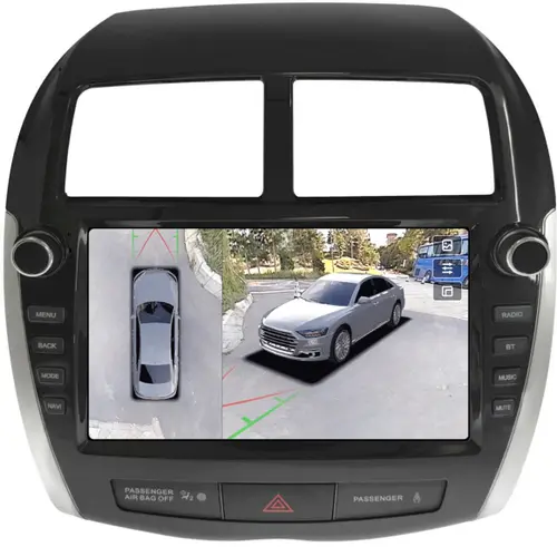 Магнитола для Mitsubishi ASX 2010-2016, Peugeot 4008, Citroen C4 Aircross (рамка с крутилками и кнопками) - Teyes CC3-2K-360 на Android 10, Быстрая, 2K QLED, CarPlay, 4G SIM-слот, 4 камеры в комплекте