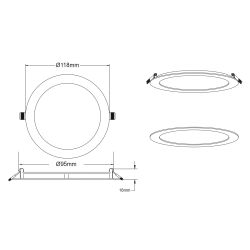 Светильник светодиодный встраиваемый Даунлайт ЭРА LED 1-6-4K Slim панель 6Вт 4000К круглый | Downlight