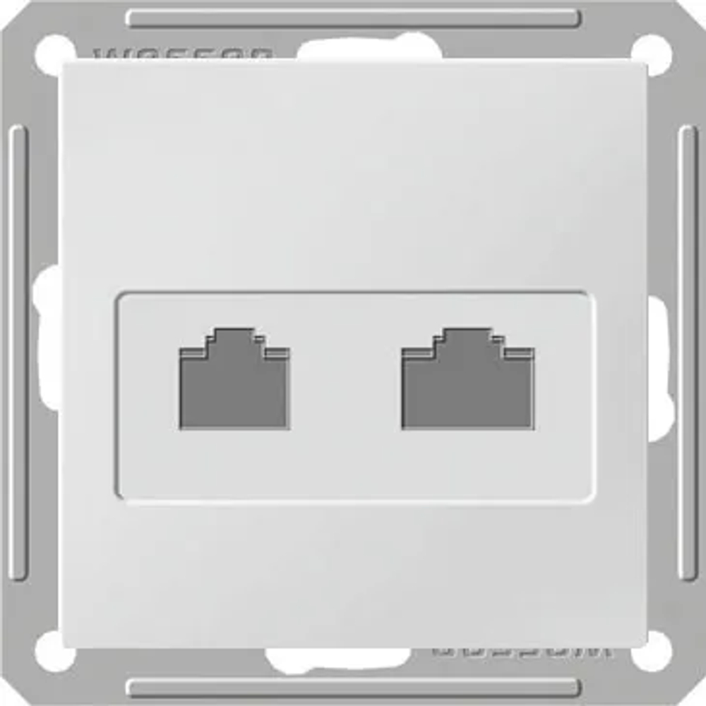 W59 РОЗЕТКА двойная компьютерная RJ45+RJ45 кат. 5e, механизм, БЕЛЫЙ