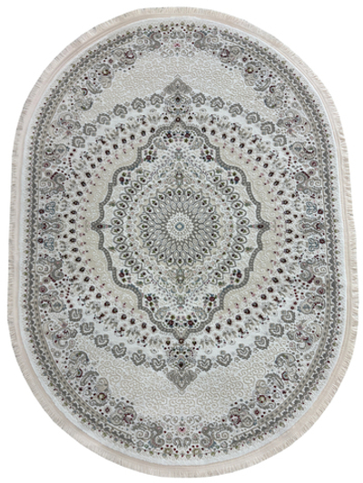 Ковер KIRMANSHAN 38861A WHITE / WHITE Овал