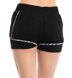 Женские теннисные шорты Lucky in Love Prep It Up Borderline Mesh Short - black