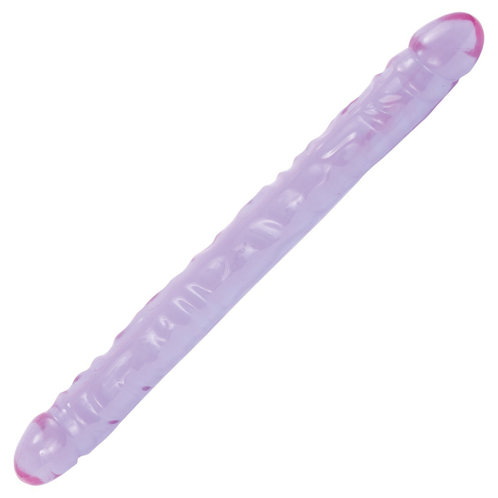 Двухсторонний фиолетовый фаллоимитатор Double Dong Purple Jellie - 46 см. (Цвет: фиолетовый)