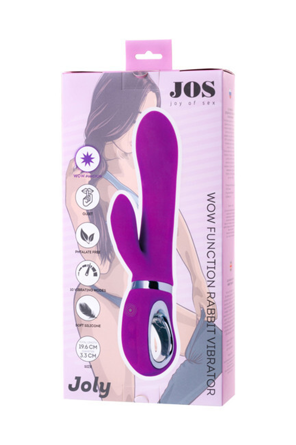 Вибратор с клиторальным стимулятором jos joly с wow-режимом (фуксия, 19,6 см) (Цвет: фуксия)