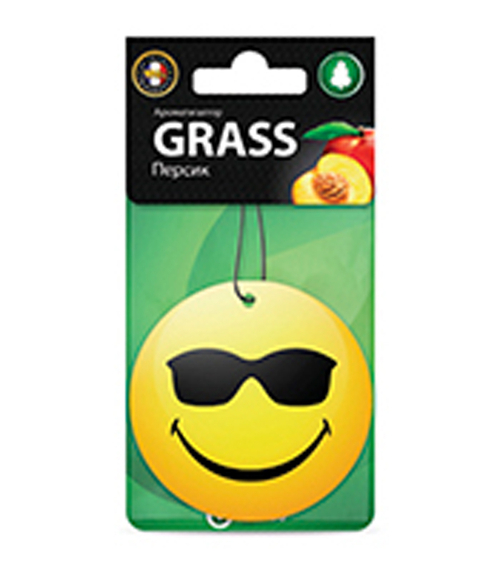 Ароматизатор автомобильный картонный Grass Смайл, персик, 54144