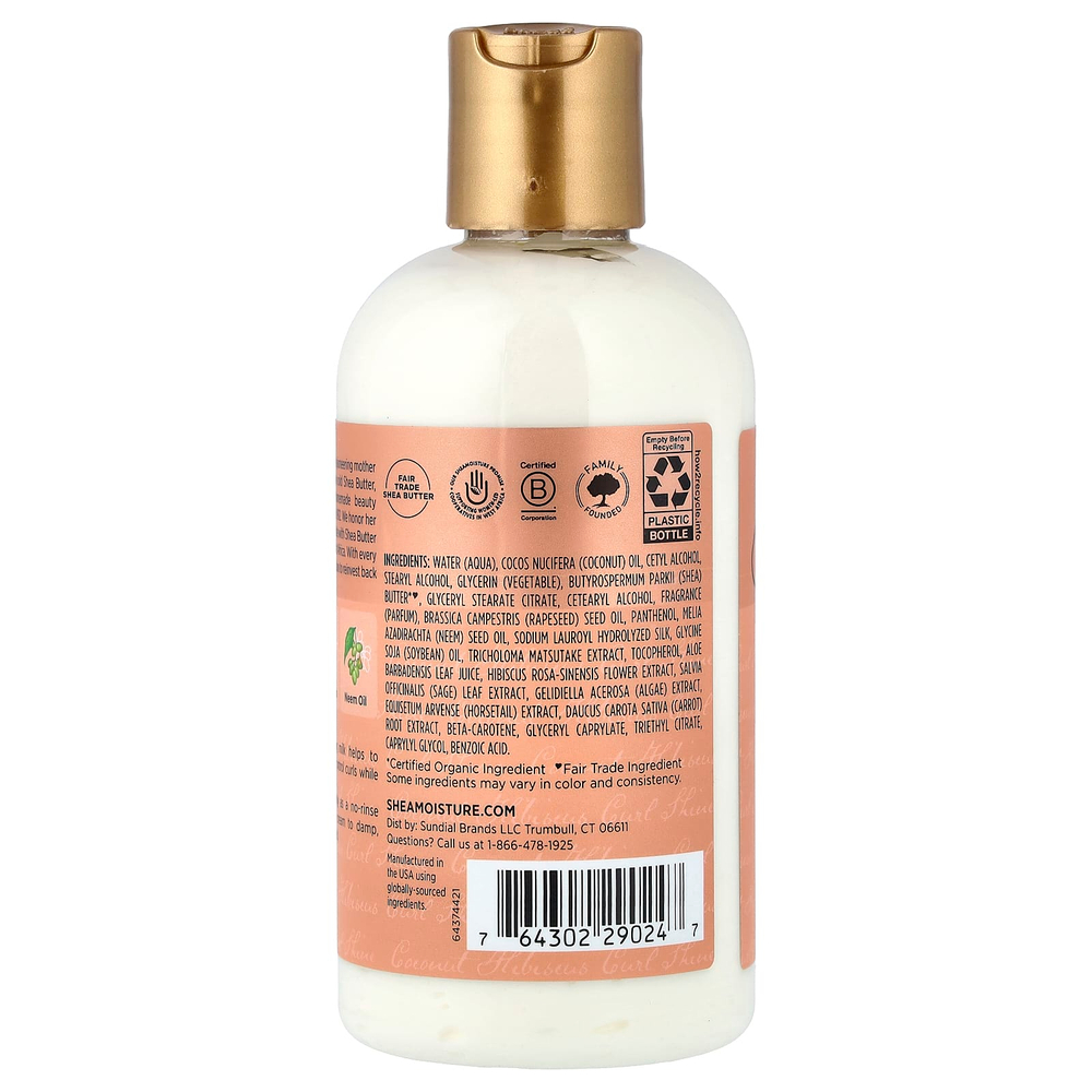 SheaMoisture, Curl & Shine, молочко для укладки волос, кокос и гибискус, 236 мл (8 жидк. унций)