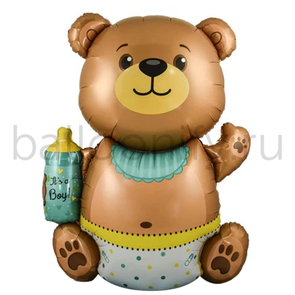 Шар (47''/119 см) Фигура, Медвежонок для мальчика, 1 шт.