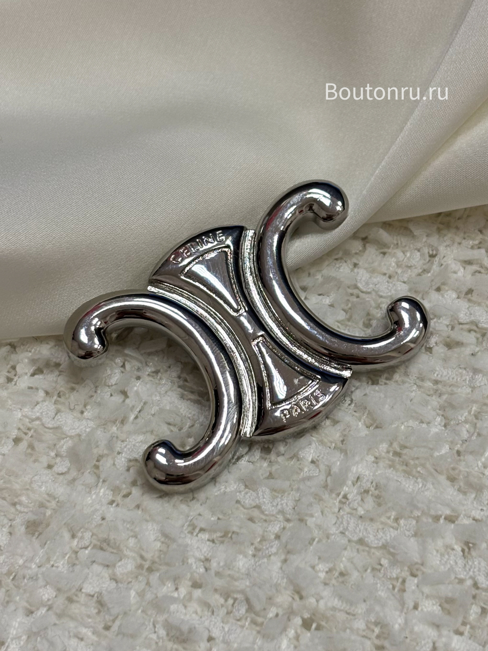 Брошь Сел. серебристая логотип