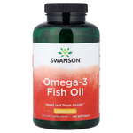 Swanson Vitamins, Рыбий жир с омега-3, лимон, 150 капсул